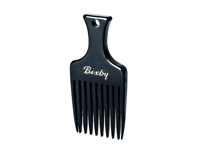 Bixby Beard Pick for Coarse Hair - Black, Strong & Durable Design, 1.8mm Head Gap, 34mm Drag, Unisex Design & Portable Shape